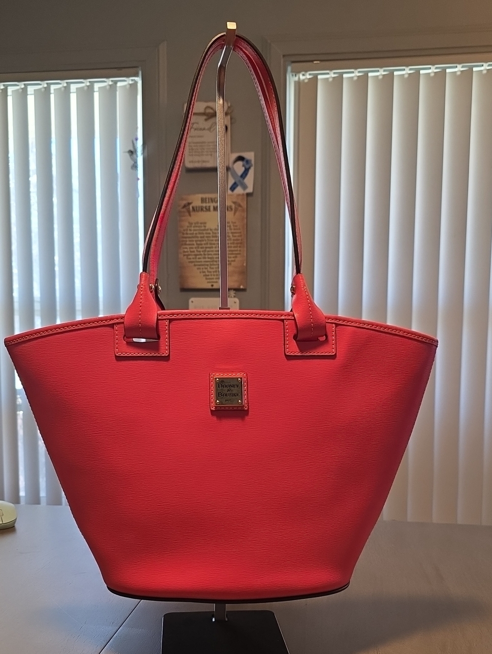 Dooney & Bourke Coral Pink Saffiano Leather "Andie" Tote w/ Dusty